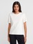 31763 Bisiklet Yaka T-Shirt-Ekru 1