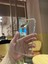 iPhone 14 Pro Şeffaf Mor Simli Sert Plastik Telefon Kılıfı 3