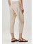Belted Keten Pantolon Bej 4