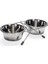 Köpek Ikili Mama Su Kabı, Paslanmaz Çelik, 16CM, 2X900ML 1