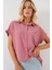 Oversize Kısa Kol Gömlek 20322 - Pembe 1