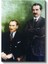 Atatürk ve İnönü - Yeşil Fonlu Tarihi Portre Kanvas Tablo 2