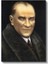 Kürk Yakalı Atatürk - Siyah Fonda Portre Kanvas Tablo 2