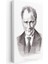 Karakalem Gülümseyen Atatürk - İmzalı Portre Kanvas Tablo 3