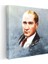 İmzalı Atatürk - Mavi Fonda Portre Kanvas Tablo 3