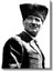 Kalpaklı Atatürk - Beyaz Fonda Portre Kanvas Tablo 2