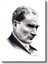Nokta Çizim Atatürk - Beyaz Fonda Portre Kanvas Tablo 2