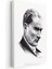 Nokta Çizim Atatürk - Beyaz Fonda Portre Kanvas Tablo 3