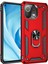 Xiaomi Mi 11 Lite Kılıf Sofya Yüzüklü Silikon Kapak - Kırmızı Bstmy 1
