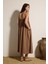Askılı Kuplu Kupro Maxi Elbise 4