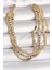 316L Çelik Gold Renk 2'li Italyan Zincir Model Zirkon Taşlı Kadın Bileklik - TJ-BB6772 1