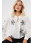 Uzun Kol Nakışlı Örme Bluz 951 - Beyaz 4