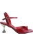 Hakiki Deri Kırmızı Sandalet Topuklu 4183 222 1