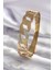 316L Çelik Gold Renk Zincir Model Zirkon Taş Detay Kadın Kelepçe - TJ-BB5575 1