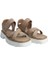 Paola Fabıanı Ayakkabı Hakiki Deri Bıskuvı-Bej Kahve Sandalet Düz Terlik 04 337 3