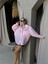 Kadın Pembe Modal Kumaş Oversize Gömlek 29181 1