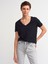 Kadın Pamuklu V Yaka Basic T-Shirt - 3470 1