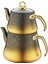 Collection - 8200 ( M ) - 4 Parça - Biogranit, İndüksiyon Taban, Çaydanlık Siyah Gold Gövde, Gold Detay 3