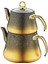 Collection - 8200 ( M ) - 4 Parça - Biogranit, İndüksiyon Taban, Çaydanlık Siyah Gold Gövde, Gold Detay 4