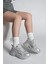 Kadın Sneaker Kalın Taban Bağcıklı Spor Ayakkabı Pizen Gümüş 6