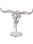 Gılde Heykel Duvar Objesi Boğa Motifi Alüminyum Gümüş Renkli L.22 cm W.53 cm H.45 cm 1