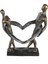 Gılde Heykel Kalp Çift Motifi Sentetik Reçine Gri Bronz Renkli L.13 cm W.26 cm H.31 cm 1