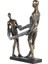 Gılde Heykel Kalp Çift Motifi Sentetik Reçine Gri Bronz Renkli L.13 cm W.26 cm H.31 cm 2