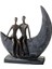 Gılde Heykel Çift Motifi Sentetik Reçine Gri Bronz Renkli L.8 cm W.21 cm H.23 cm 1