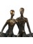 Gılde Heykel Çift Motifi Sentetik Reçine Gri Bronz Renkli L.8 cm W.21 cm H.23 cm 3