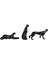 Gılde 3'lü Dekoratif Leopar Porselen Siyah Renk L.7 cm W.28 cm Y.21 cm 1