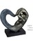 Gılde Kalp Heykel El Motifi Sentetik Reçine Gri Bronz Renkli L.7 cm W.16 cm H.14 cm 5