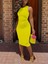 Aknbutik Kadın Bodycon Midi Boy Dalgıç Elbise 3