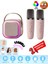 K12 Kablosuz Bluetooth Hoparlör Pembe Karaoke 2 Mikrofon Hediyeli Ses Efektli Rgb Hd Stereo Ses Usb/sd 1