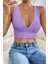 Kadın Siyah Çapraz Sırt Detaylı Şık Crop Top Büstiyer 1