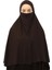 Hazır Türban Peçeli Pratik Eşarp Tesettür Nikaplı Hijab - Namaz Örtüsü Sufle (3Xl) - Koyu Kahverengi 2