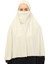 Hazır Türban Peçeli Pratik Eşarp Tesettür Nikaplı Hijab - Namaz Örtüsü Sufle (3Xl) - Krem 2