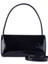 Kadın Basic Baget Omuz ve Çapraz Çanta - Siyah Rugan (27X12 Cm) 4