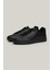 Erkek Th Monogram Deri Court Sneaker - Siyah 1