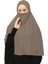 Hazır Türban Peçeli Pratik Eşarp Tesettür Nikaplı Hijab - Namaz Örtüsü Sufle (3Xl) - Koyu Vizon 2