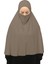 Hazır Türban Peçeli Pratik Eşarp Tesettür Nikaplı Hijab - Namaz Örtüsü Sufle (3Xl) - Koyu Vizon 6