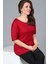Büyük Beden Sırt Dekolteli Pul Payet Bantlı Yarım Kol Bluz 2