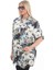 %100 Viskon Büyük Beden Çiçekli Gömlek 4