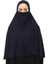 Hazır Türban Peçeli Pratik Eşarp Tesettür Nikaplı Hijab - Namaz Örtüsü Sufle (3Xl) - Lacivert 2