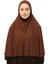 Hazır Türban Peçeli Pratik Eşarp Tesettür Nikaplı Hijab - Namaz Örtüsü Sufle (3Xl) - Çikolata 1