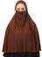 Hazır Türban Peçeli Pratik Eşarp Tesettür Nikaplı Hijab - Namaz Örtüsü Sufle (3Xl) - Çikolata 2