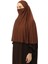 Hazır Türban Peçeli Pratik Eşarp Tesettür Nikaplı Hijab - Namaz Örtüsü Sufle (3Xl) - Çikolata 3