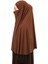 Hazır Türban Peçeli Pratik Eşarp Tesettür Nikaplı Hijab - Namaz Örtüsü Sufle (3Xl) - Çikolata 5