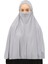 Hazır Türban Peçeli Pratik Eşarp Tesettür Nikaplı Hijab - Namaz Örtüsü Sufle (3Xl) - Gri 2