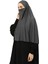 Hazır Türban Peçeli Pratik Eşarp Tesettür Nikaplı Hijab - Namaz Örtüsü Sufle (3Xl) - Füme 2