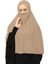 Hazır Türban Peçeli Pratik Eşarp Tesettür Nikaplı Hijab - Namaz Örtüsü Sufle (3Xl) - Koyu Bej 2